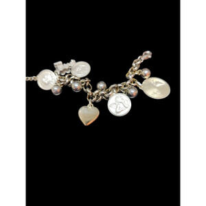 Vintage Religious silver plated charm bracelet